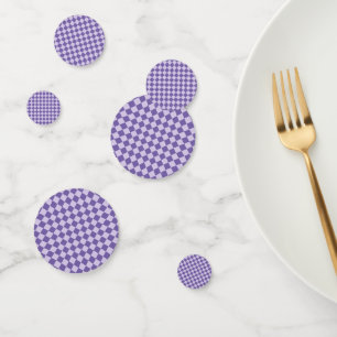 Purple Chequered Diamond Pattern Confetti