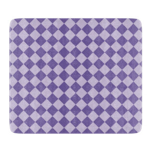 Purple Chequered Diamond Pattern Cutting Board