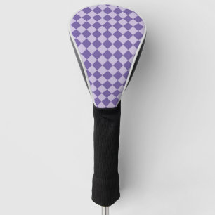 Purple Chequered Diamond Pattern Golf Head Cover