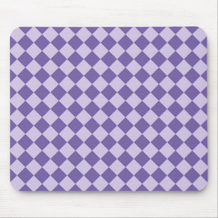 Purple Chequered Diamond Pattern Mouse Mat