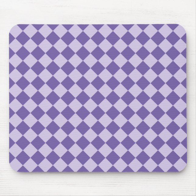 Purple Chequered Diamond Pattern Mouse Mat (Front)