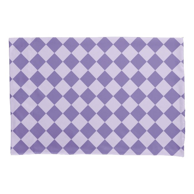 Purple Chequered Diamond Pattern Stardard Pillowca Pillowcase (Front-Left)