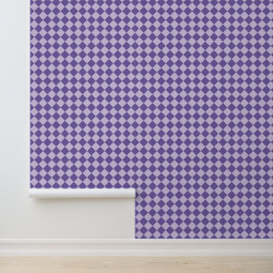 Purple Chequered Diamond Pattern Wallpaper
