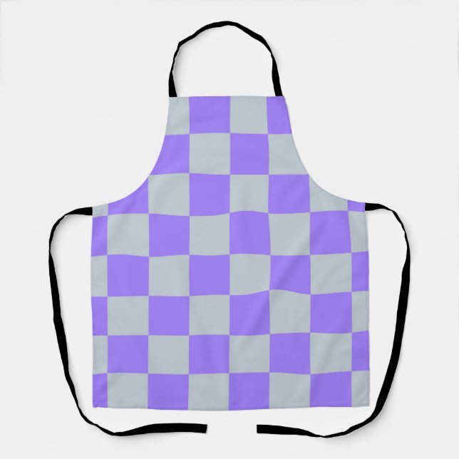 Purple Chequered Gingham Pattern Apron (Front)
