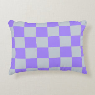 Purple Chequered Gingham Pattern Decorative Cushion
