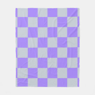 Purple Chequered Gingham Pattern Fleece Blanket
