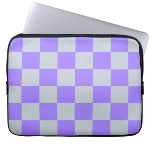 Purple Chequered Gingham Pattern Laptop Sleeve