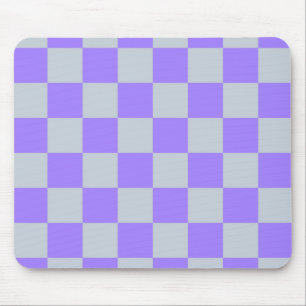 Purple Chequered Gingham Pattern Mouse Mat