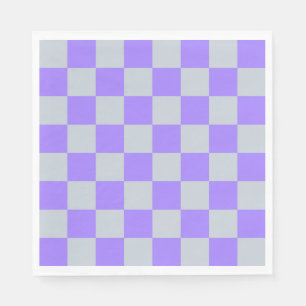 Purple Chequered Gingham Pattern Napkin