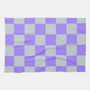 Purple Chequered Gingham Pattern Tea Towel