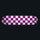 Purple Chequered Pattern Skateboard<br><div class="desc">Chequered Pattern consists of alternating purple squares or rectangles arranged in a chequerboard pattern, the number, size, and length-width proportions of the rectangles vary from one flag to another. Checkers pattern is lovely and flattering to wear all year round. The optical-grid pattern has appeared in many season and it is...</div>