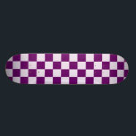 Purple Chequered Pattern Skateboard<br><div class="desc">Chequered Pattern consists of alternating purple squares or rectangles arranged in a chequerboard pattern, the number, size, and length-width proportions of the rectangles vary from one flag to another. Checkers pattern is lovely and flattering to wear all year round. The optical-grid pattern has appeared in many season and it is...</div>
