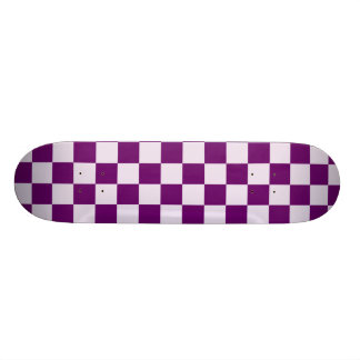 Purple Chequered Pattern Skateboard