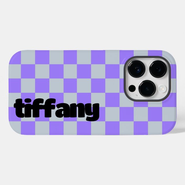 Purple Chequered Phone Case  (Back (Horizontal))
