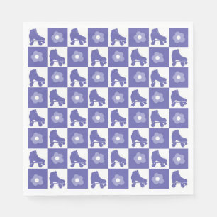 Purple Chequered Roller Skate Napkin