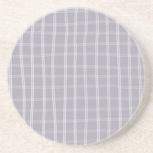 Purple chequered sandstone coaster