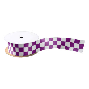 Purple Chequered Satin Ribbon
