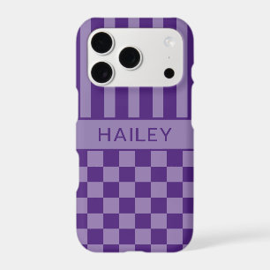 Purple Chequered Striped Personalised