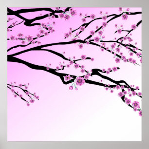 Purple Cherry Blossom Sakura Poster