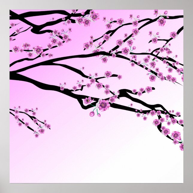 Purple Cherry Blossom Sakura Poster (Front)