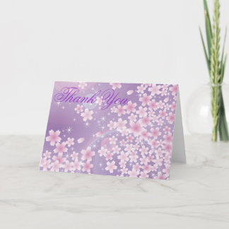 Purple Cherry Blossom Thank You Card