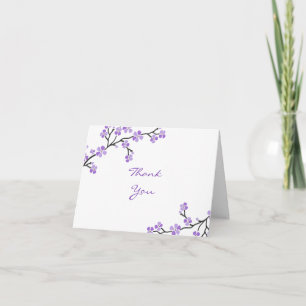 Purple Cherry Blossom Thank You cards