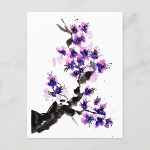 Purple Cherry Blossoms Postcard