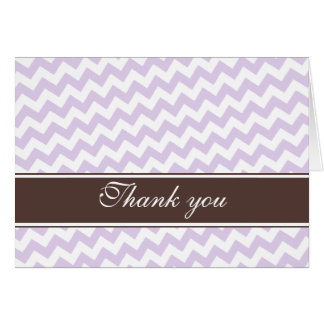 Purple Chevron Brown Stripe custom Thank You Cards