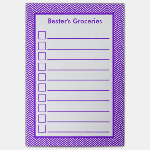 Purple Chevron Check Off List Post-it Notes
