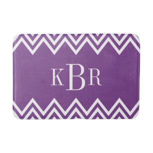 Purple Chevron Custom Monogram Bath Mat