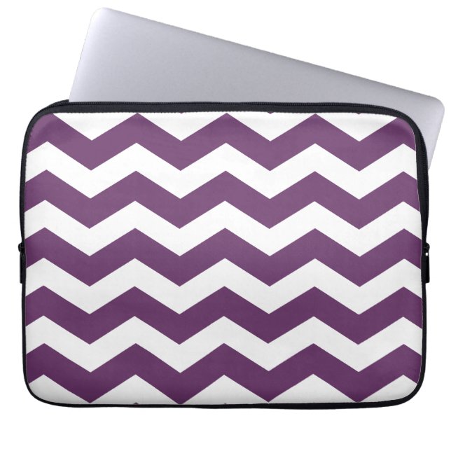 Purple Chevron Pattern Laptop Sleeve (Front)