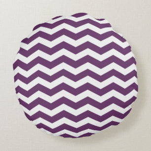Purple Chevron Pattern Round Pillows