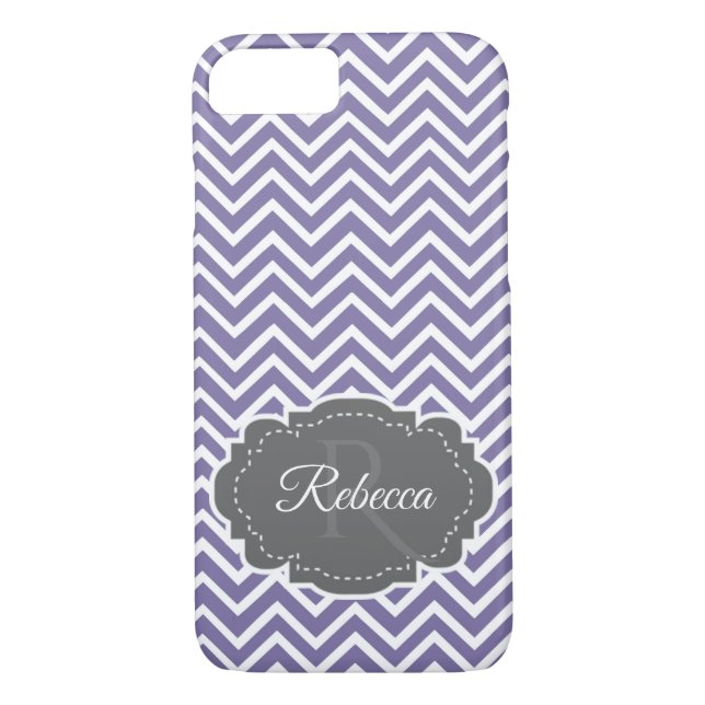 Purple Chevron Personalised Case-Mate iPhone Case (Back)