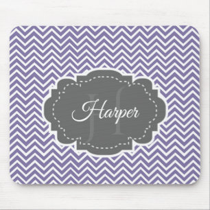 Purple Chevron Personalised Mouse Mat