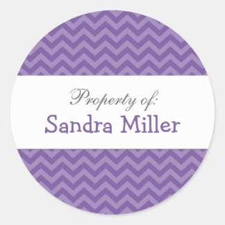 Purple Chevron personalised stickers