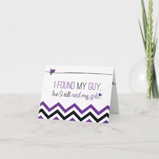 Purple Chevron Will you be my Bridesmaid? Card (Front)