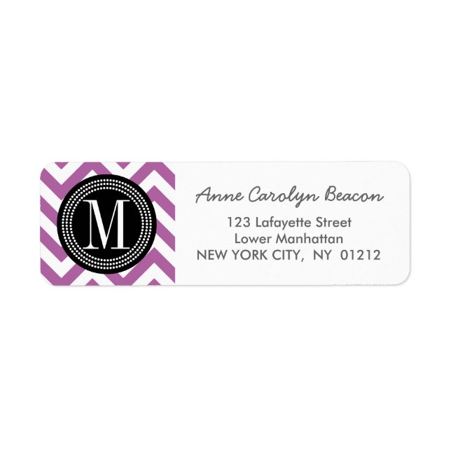 Purple Chevron Zizgag Personalised Monogram (Front)