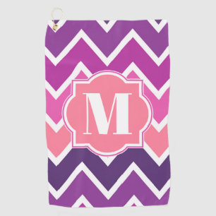Purple Chevrons Golf Towel