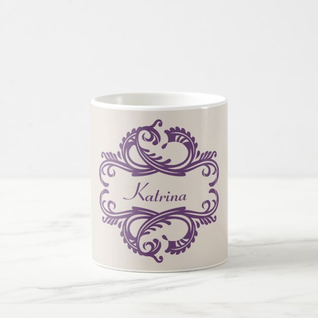 Purple Chic Damask Mug (Center)