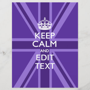 Purple Chic Keep Calm And Your Text Union Jack Flyer