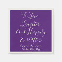 Purple Chic Personalised Script Wedding Reception 