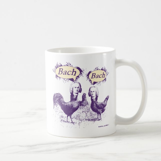 Purple Chicken Bach Pun Coffee Mug (Right)
