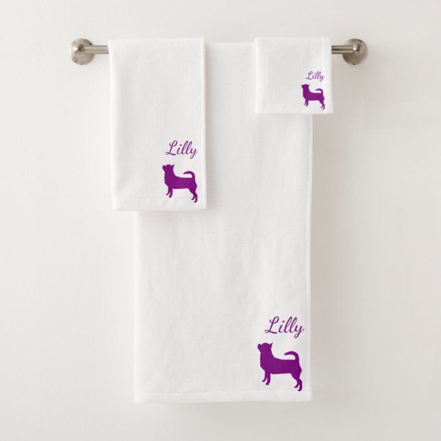 Purple Chihuahua Towel Set (Insitu)