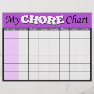 Purple Children's Chore Charts Flyer