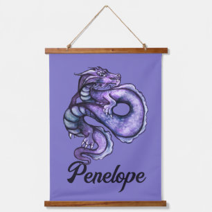 Purple Chinese Dragon Art                          Hanging Tapestry
