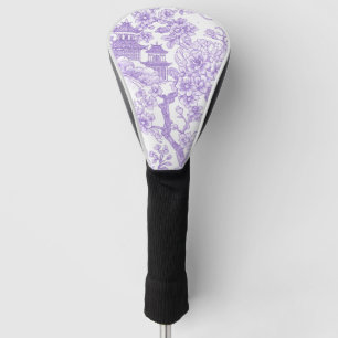 Purple Chinoiserie Toile Dragon Cherry Blossom Golf Head Cover