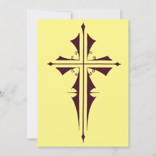 Purple Christian Cross Invitation