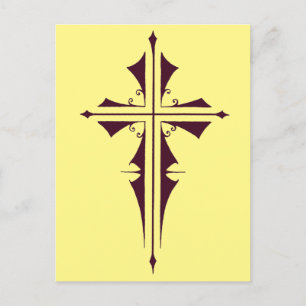 Purple Christian Cross Postcard