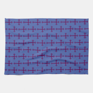 Purple Christian Cross Tea Towel