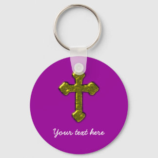 Purple Christian Customisable Key Ring